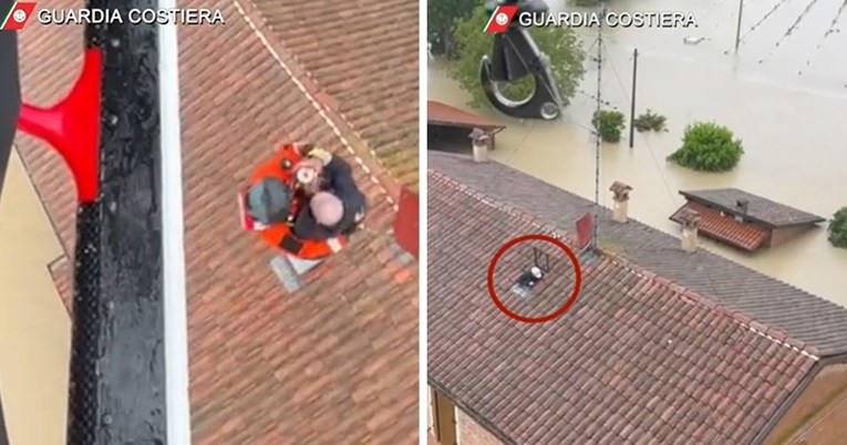 VIDEO S krova potopljene kuće u Italiji spašeno dvoje ljudi, pogledajte spašavanje