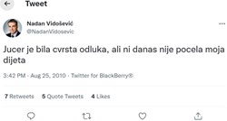 Twitter Nadana Vidoševića: "Stvarno sam nekarakter, pojeo sam dva kesten-pirea"