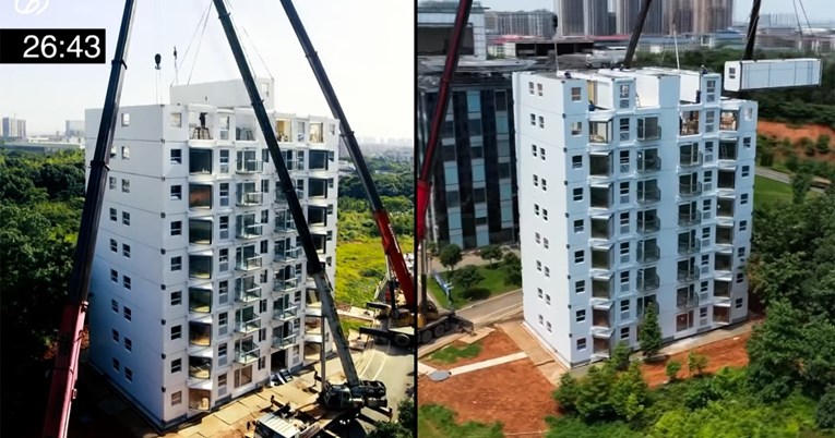 Pogledajte kako su Kinezi u jednom danu sagradili stambenu zgradu od 10 katova
