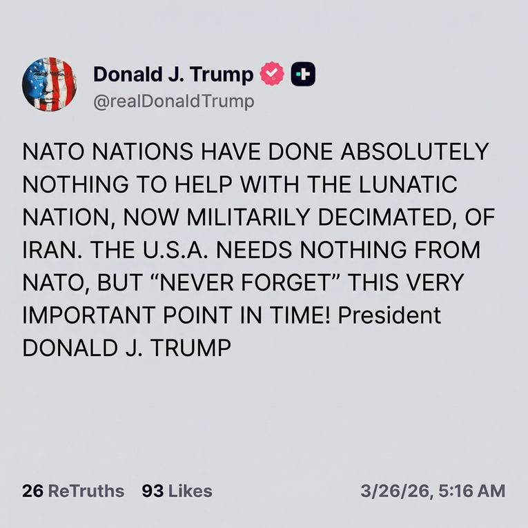 Trump: NE TREBA NAM NATO, ALI NIKAD NEMOJTE ZABORAVITI OVAJ VAŽAN TRENUTAK