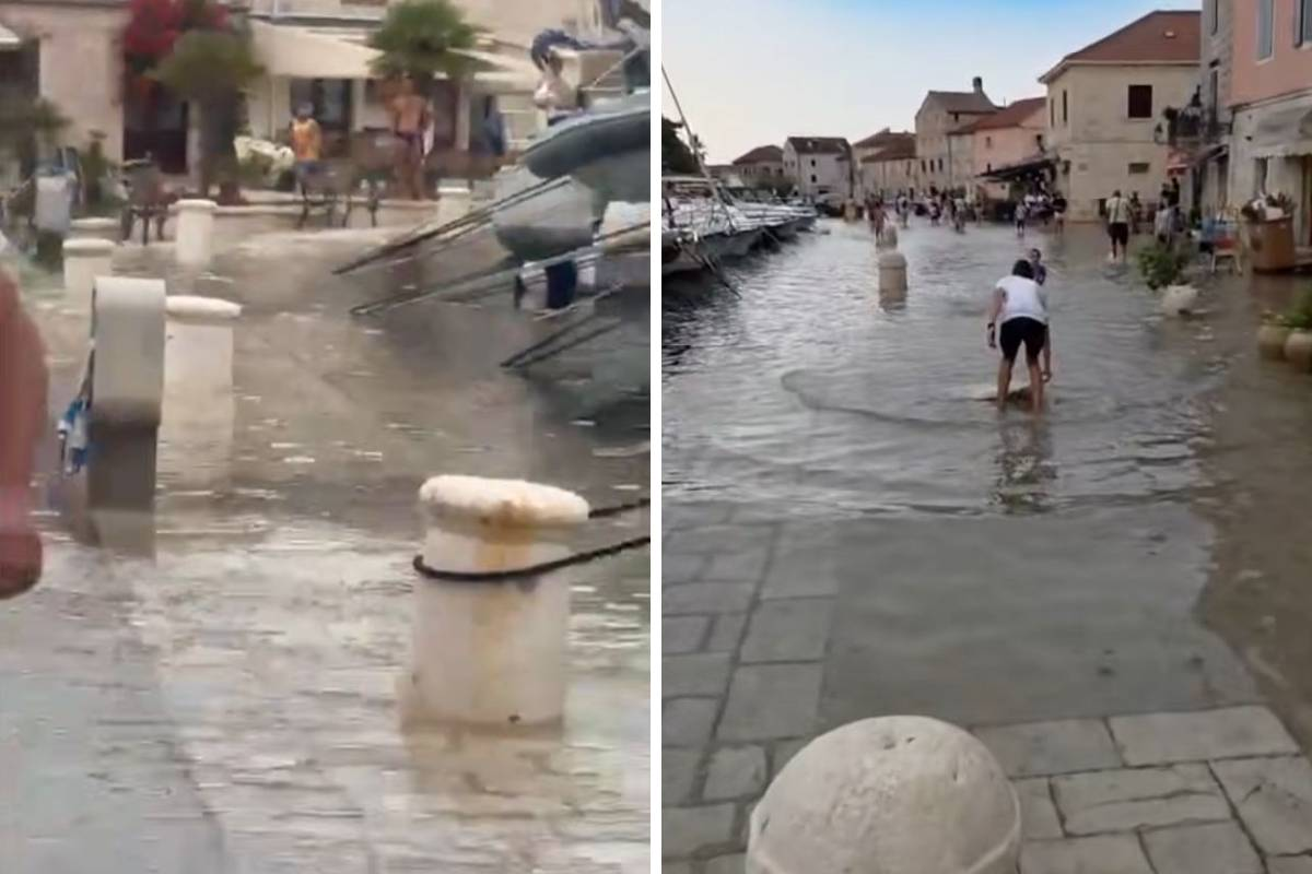VIDEO Nova fronta u Dalmaciji. Munje paraju nebo, meteotsunami na Hvaru, Visu...