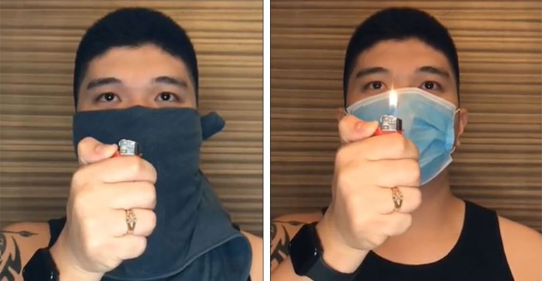 Testirao učinkovitost maski pomoću jednostavnog trika s upaljačem koji možete probati