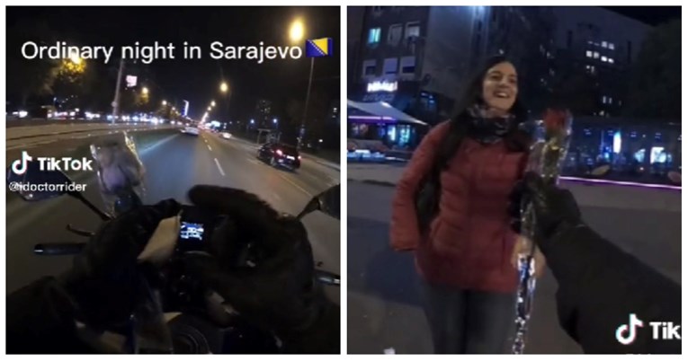 "Uljepšao si im dan": Motociklist u Sarajevu poklanjao ruže ženama u gradu