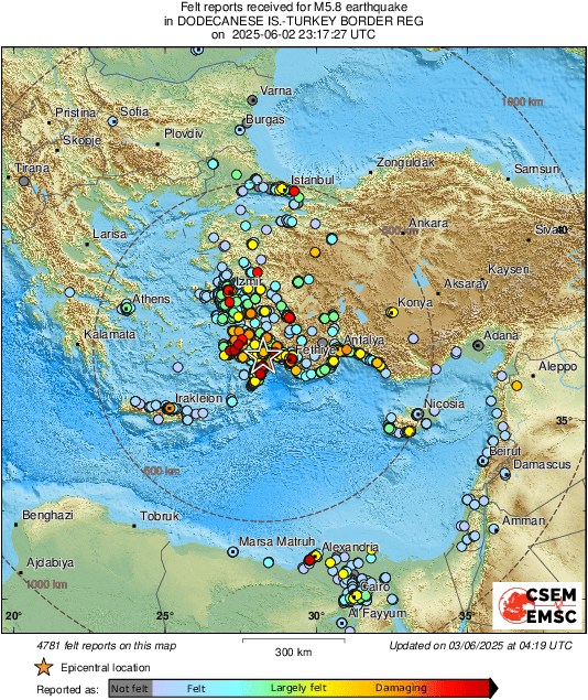 Potresi od 6.2 i 5.8 kod Rodosa i u Turskoj, ljudi od straha skakali s balkona