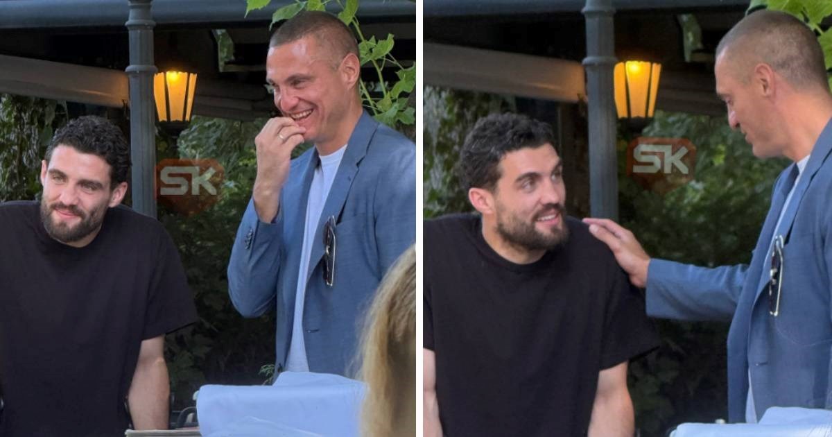 Mateo Kovačić snimljen u Beogradu s Nemanjom Vidićem