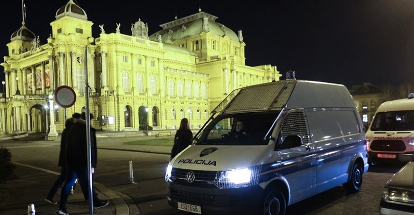 VIDEO Trg oko HNK u Zagrebu sinoć bio pun policije
