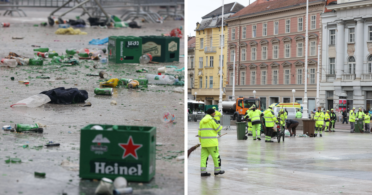 FOTO Zaposlenici Čistoće u rekordnom roku očistili Trg nakon norijade