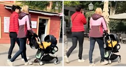 Janica snimljena u javnosti manje od mjesec dana nakon porođaja, šetala je bebu