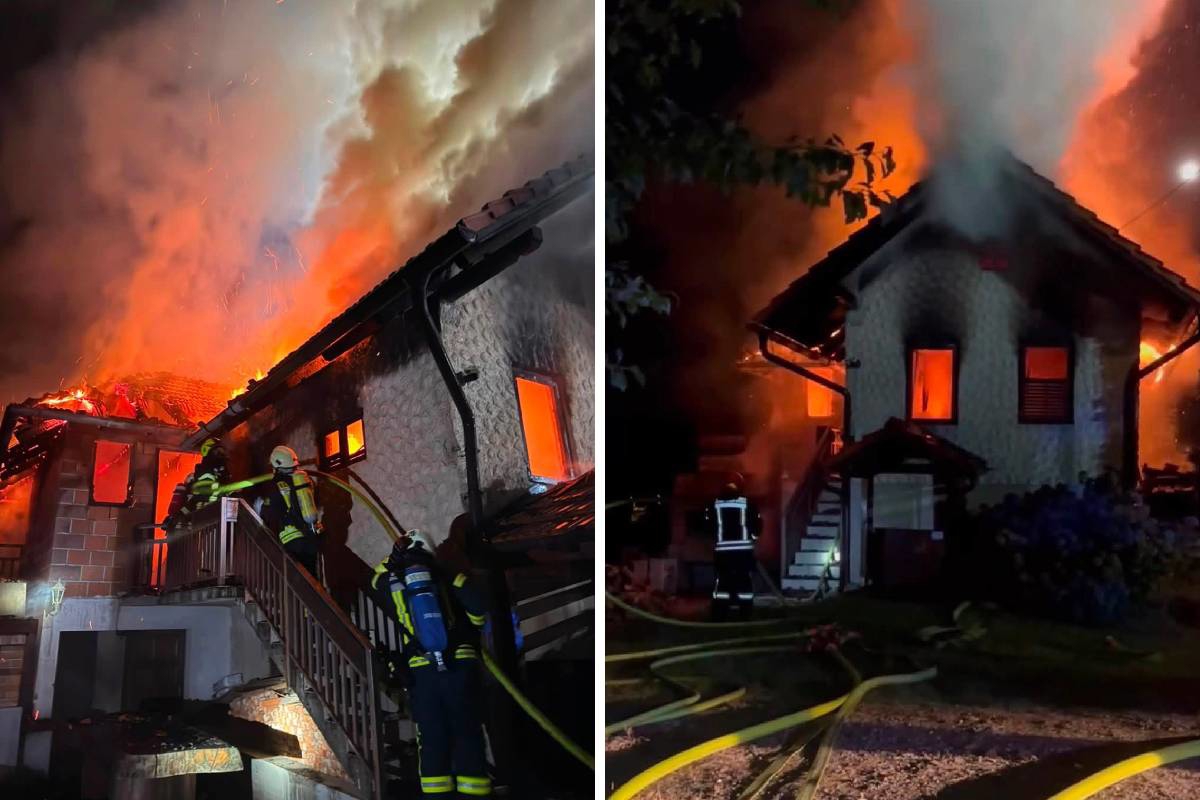 FOTO Izgorjela vikendica kod Varaždina