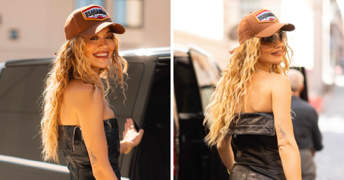 Rita Ora prošetala Rimom u kratkoj kožnoj haljinici i privukla poglede