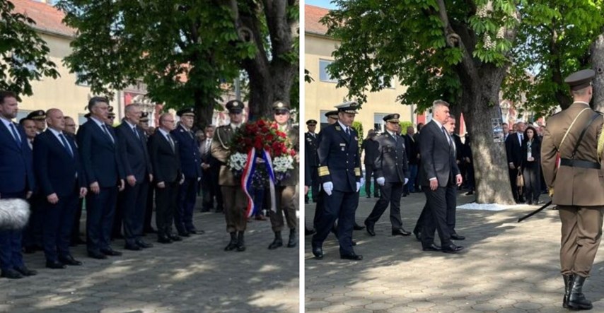 Plenković i Milanović u Okučanima, položili vijence poginulima u Bljesku