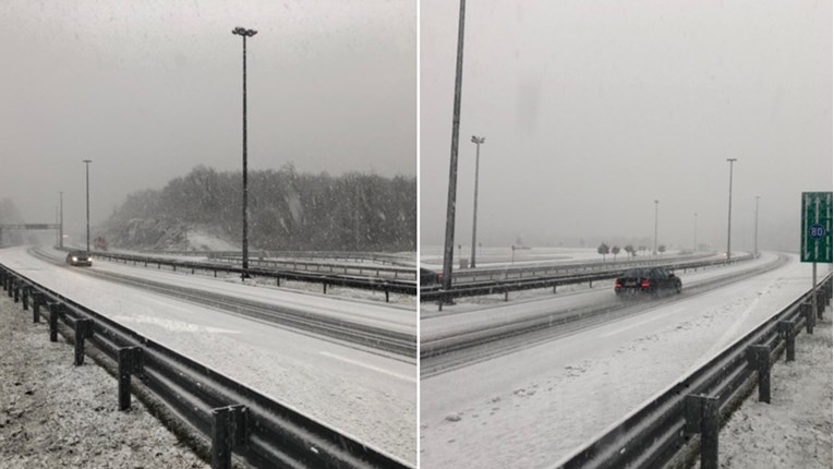 Oprez ako putujete! Autocesta u Lici zatrpana snijegom. Pada i drugdje
