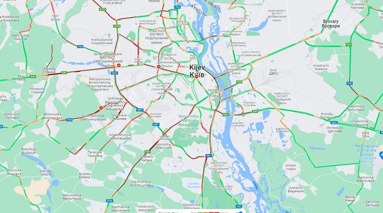 FOTO Ovo su ceste u Kijevu trenutno, na zapadu grada je kaos