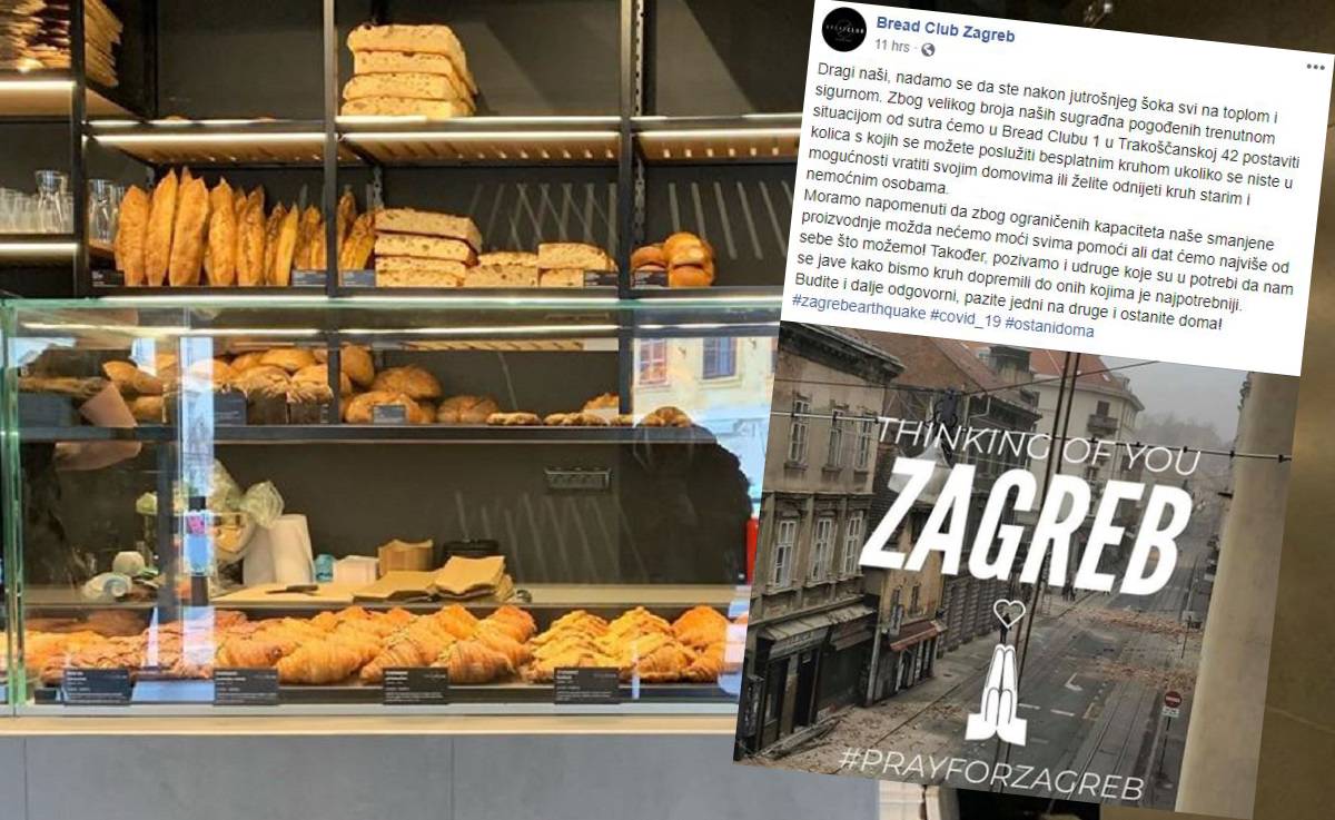 Pekara na Trešnjevci danas dijeli kruh pogođenima potresom