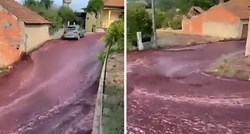 Na ulice gradića u Portugalu izlila se 2.2 milijuna litara vina, snimka je nadrealna