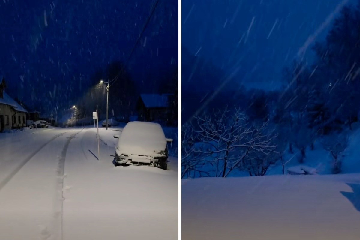 FOTO U Lici i Gorskom kotaru pao snijeg