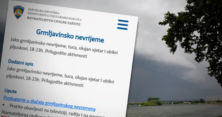 Slavonci dobili alert zbog grmljavinskog nevremena