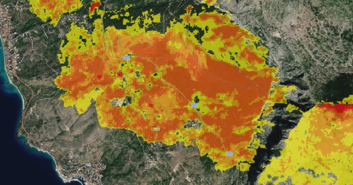 VIDEO Satelit snimio koliko toga je izgorjelo kod Tučepa