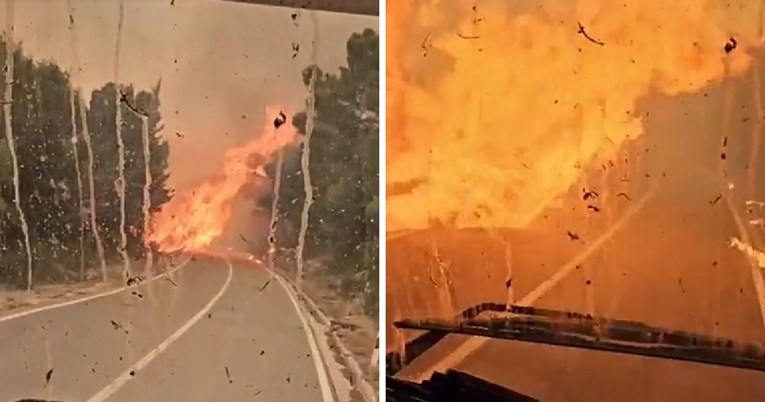 Nova snimka s požarišta kod Tučepa, vatrogasci prolaze kroz vatru. "Bože, pomozi!"