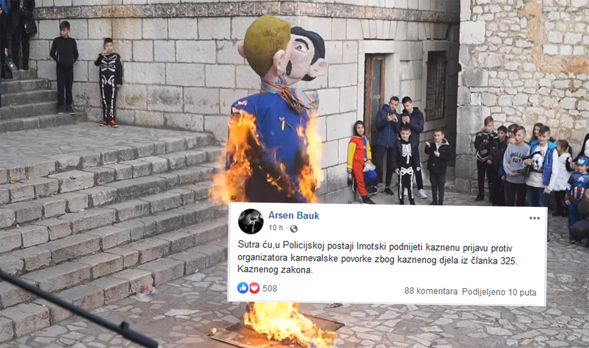 Bauk najavio kaznenu prijavu protiv organizatora spaljivanja gay para s djetetom