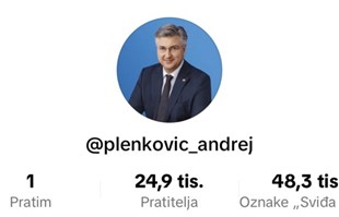 Plenković na TikToku prati samo jedan profil (nije Vili Beroš)