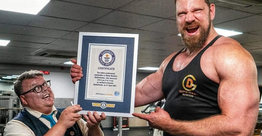Nizozemski div Oliver službeno je najviši profesionalni bodybuilder na svijetu