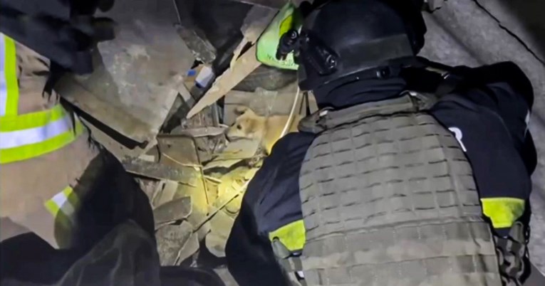 Ukrajinci objavili video spašavanja psa iz ruševina nakon ruskog napada na Sumi
