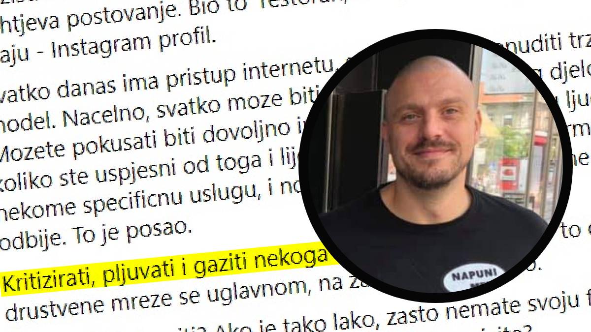 Mate Janković: Ako je tako lako, zašto vi nemate Instagram profil od kojeg živite?