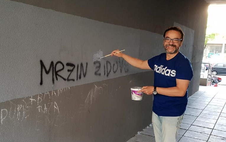 Netko je na zidu u Splitu napisao "Mrzim Židove". Umjetnik ga fino istrolao