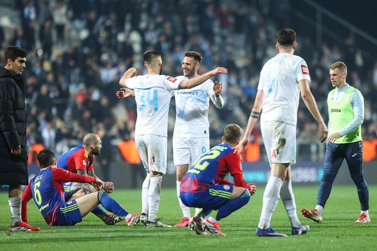 Hajdukovi igrači drže se za glavu, Rukavina u transu, Rijeka slavi. Pogledajte ludilo