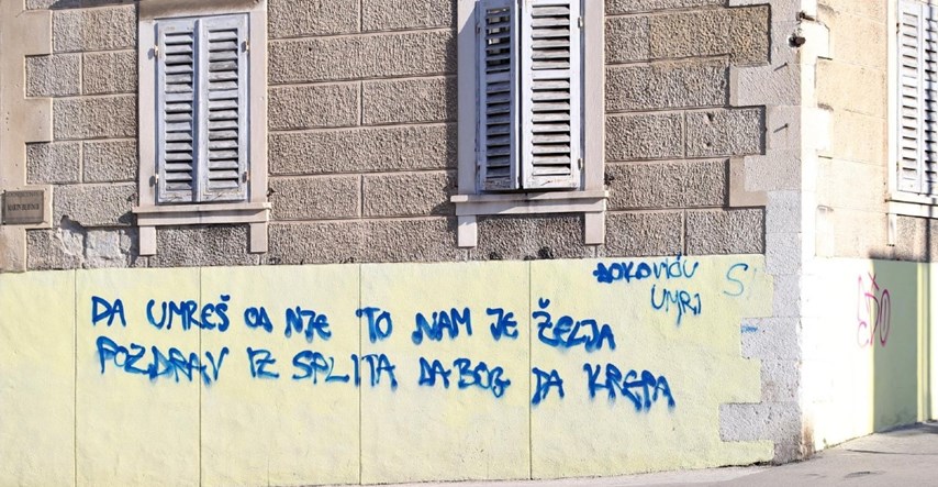 U Splitu osvanuo morbidan grafit upućen Đokoviću: "Da umreš od nje, to nam je želja"