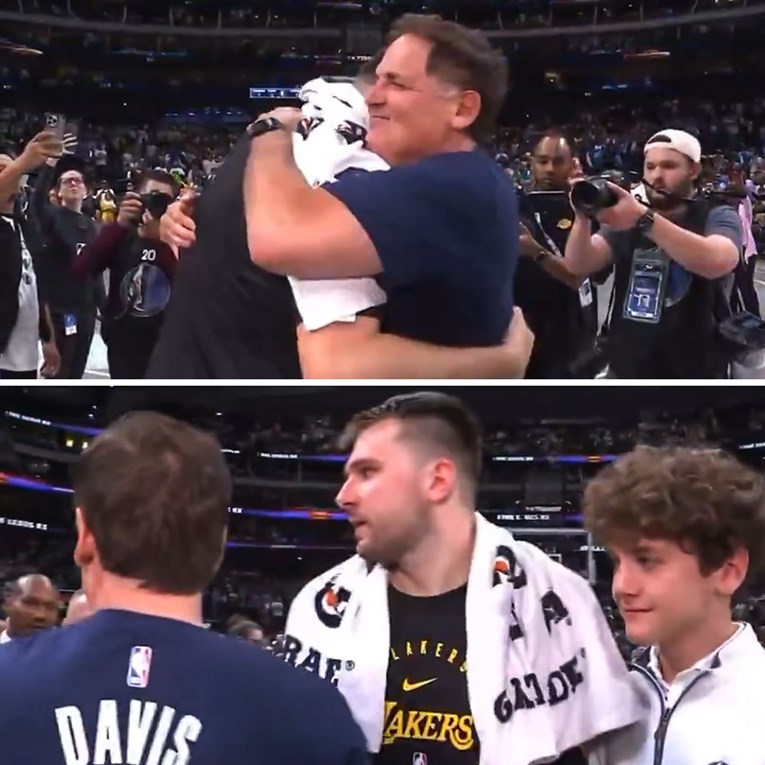 Pogledajte čiju majicu nosi bivši vlasnik Mavsa dok grli Dončića. Snimka je viralna