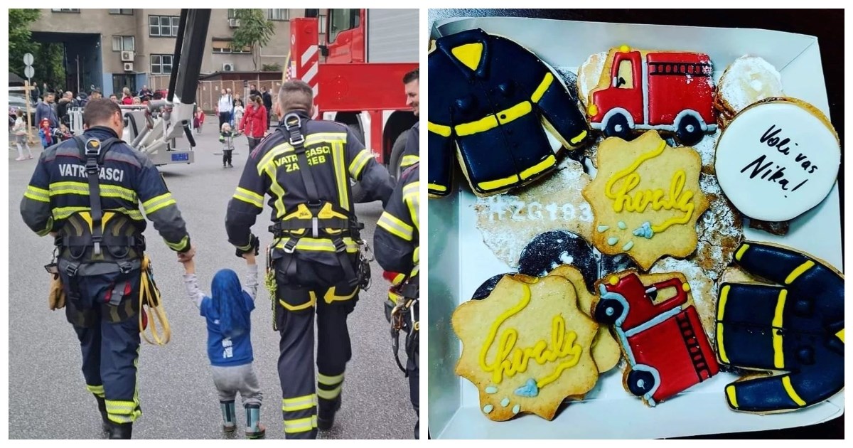 Zagrebački vatrogasci dobili simpatičan poklon od Nike i njene obitelji