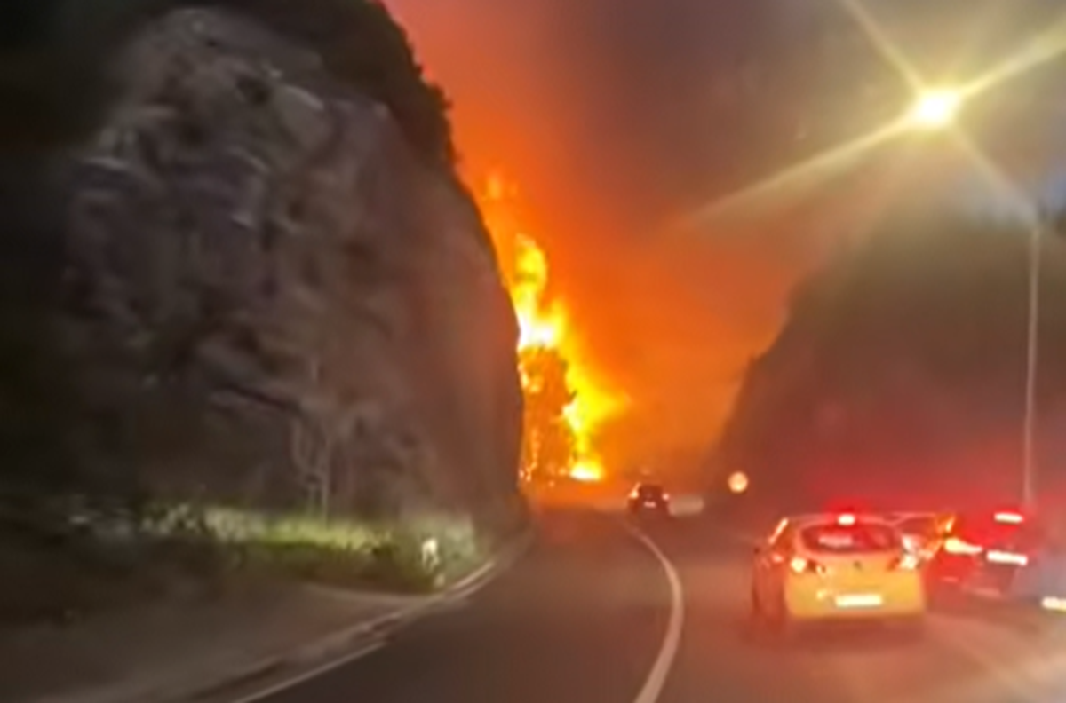 VIDEO Pogledajte buktinju s magistrale u Lokvi Rogoznici