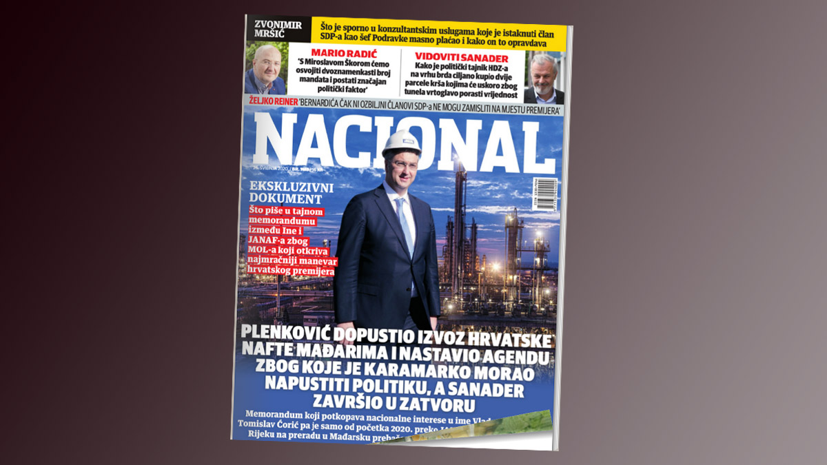 Nacional: Memorandum o Ini je najmračniji manevar hrvatskog premijera