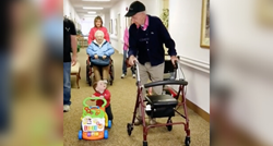 96 i pol godina razlike: Beba i pradjed zajedno prošetali uz pomoć hodalica