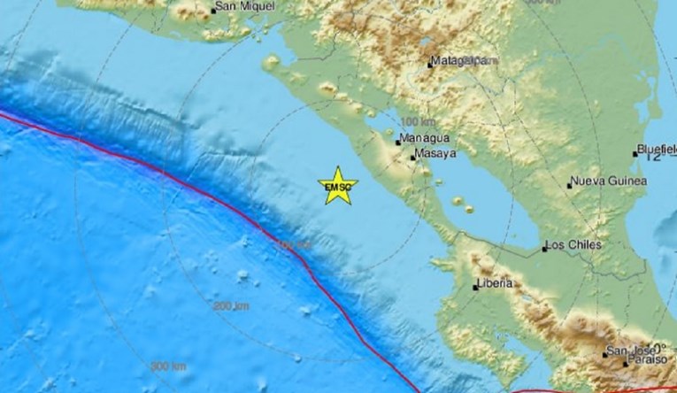 Potres jačine 6.7 po Richteru u oceanu kod Nikaragve