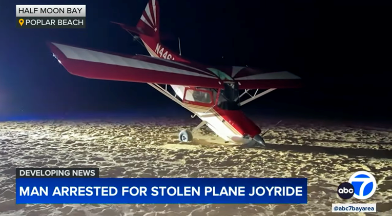 Ukrao avion s aerodroma pa sletio na kalifornijsku plažu. Sam će se braniti