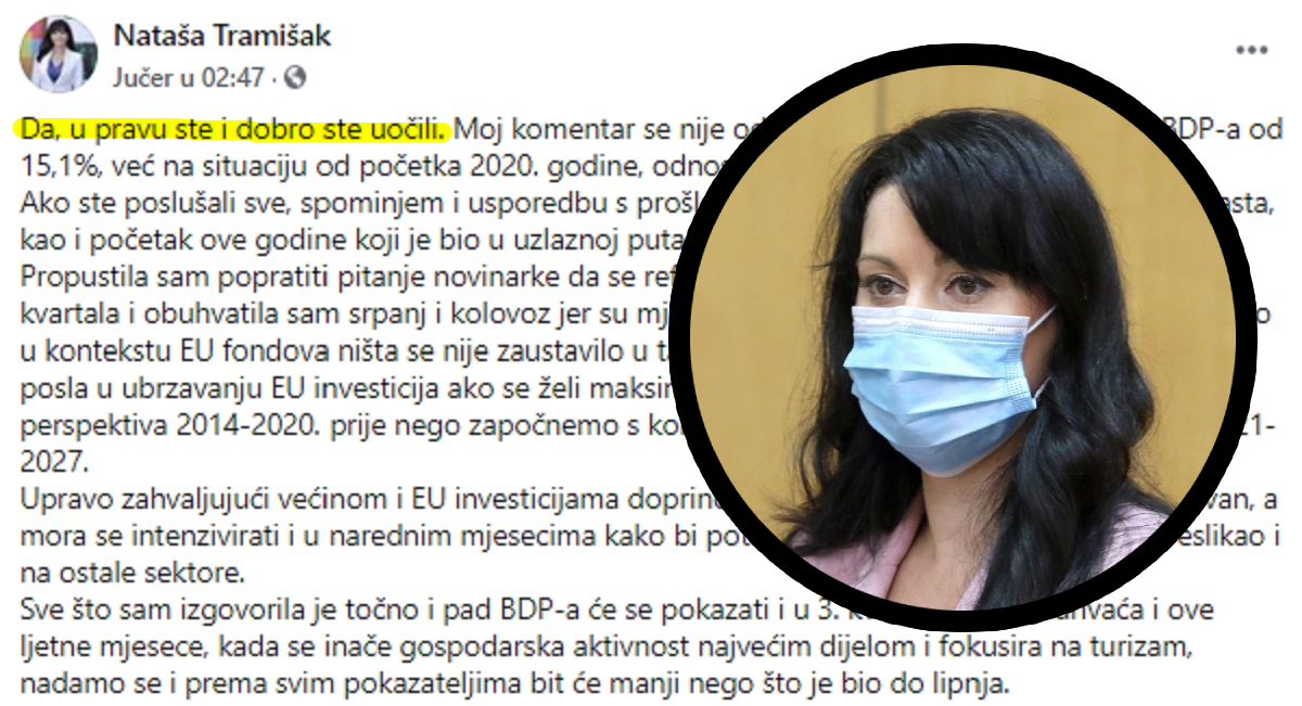 Ministrica o krivom spominjanju kvartala: U pravu ste i dobro ste uočili