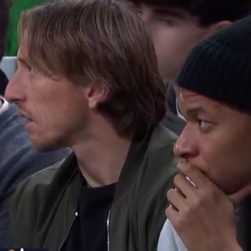 VIDEO Modrić i Mbappe iz prvog reda gledaju košarkaški El Clasico