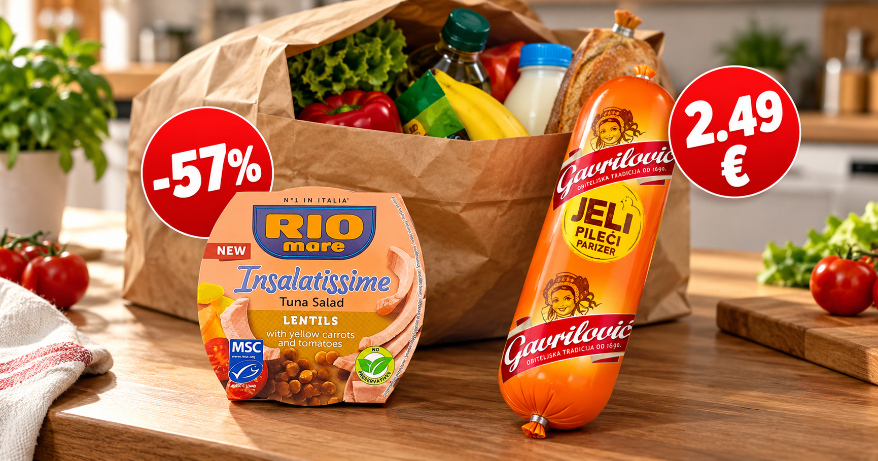 Veliki popusti u trgovinama: Rio Mare salata snižena 57%, parizer 43%