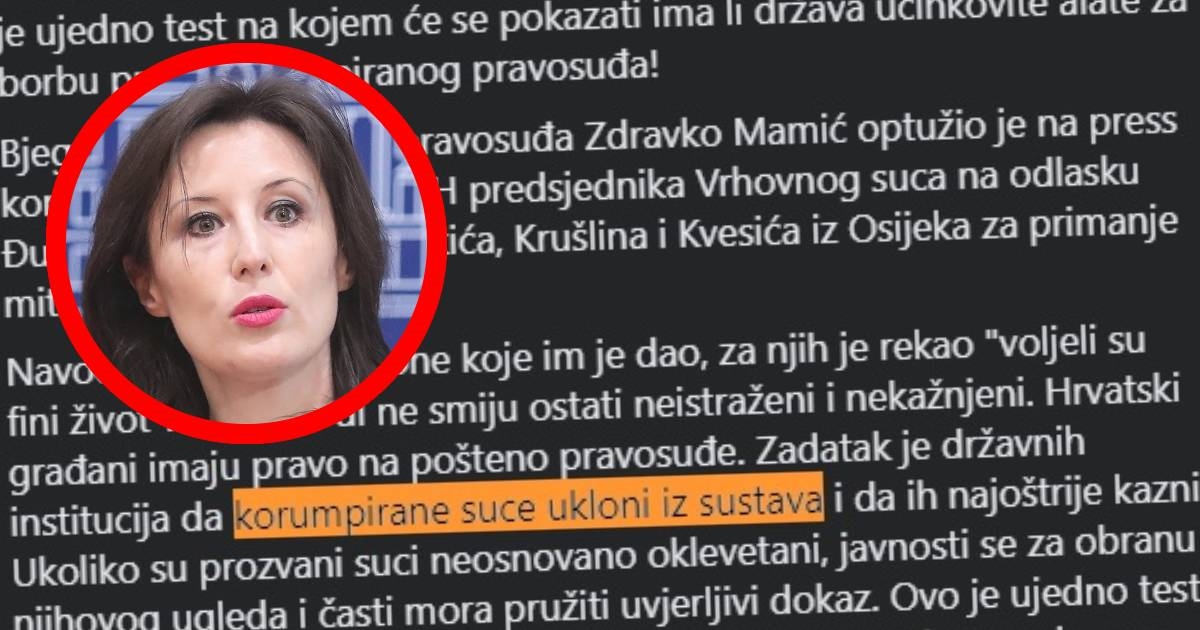 Dalija Orešković: Mamićeve optužbe ne smiju ostati neistražene i nekažnjene