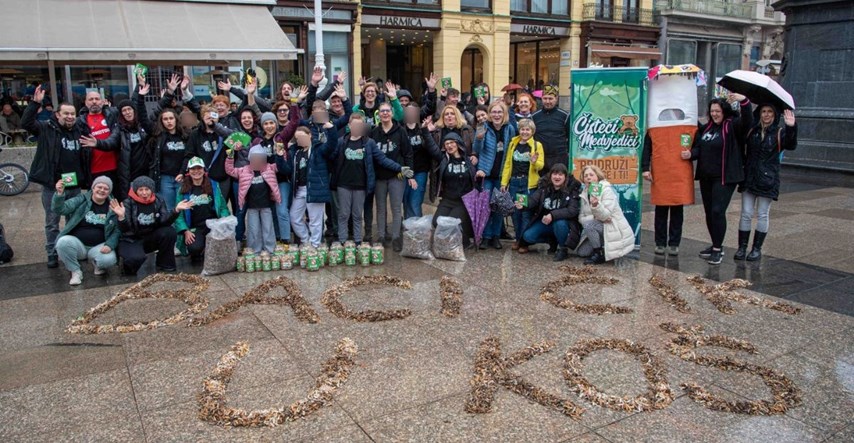 Čisteći medvjedići i RokOtok na Trgu izložili 100.000 opušaka: "Baci čik u koš"