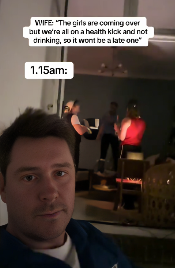 Žena mu je rekla da će provesti "mirnu večer" s prijateljicama. On objavio snimku
