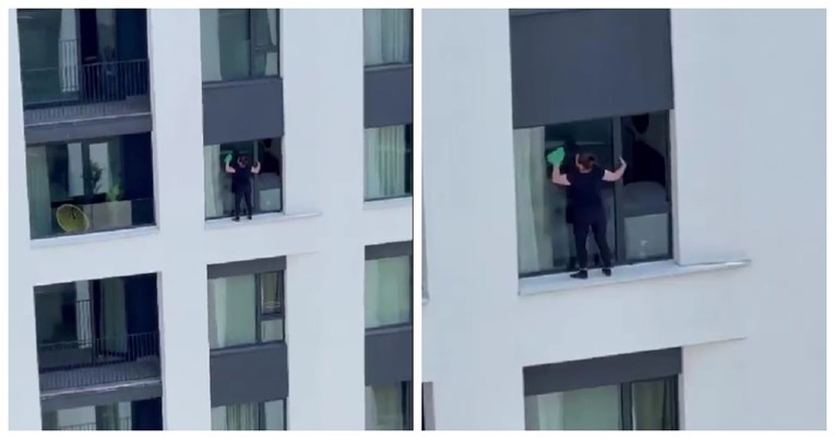 Bizaran prizor iz Beograda: Žena pere prozore na 10. katu bez ikakve zaštite 