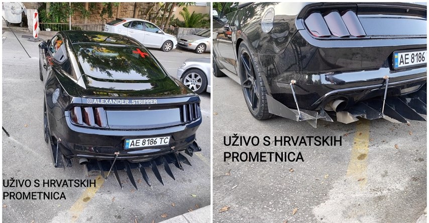 "Mad Max s grabljama": Mustang ukrajinskih registracija privukao poglede u Splitu