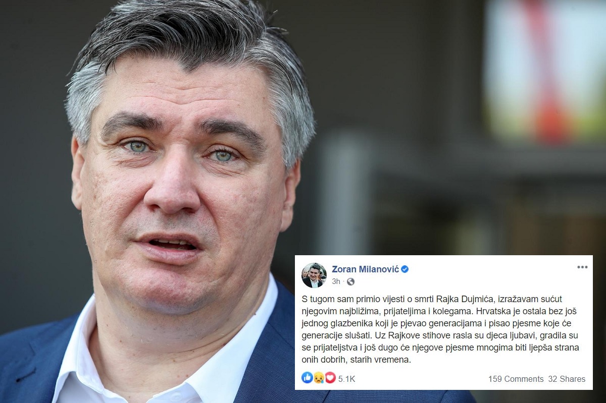 Milanović se oprostio od Dujmića: Uz Rajkove stihove rasla su djeca ljubavi