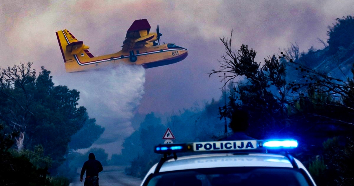 Kod Šibenika izbilo više požara, spojili se u jedan veliki. Vatrogasci obranili kuće