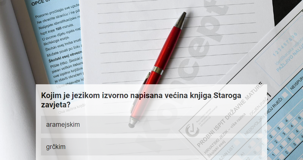 Izašla su rješenja iz vjeronauka s državne mature. Hrvati katolici, da vas vidimo