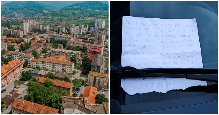 Turisti iz Srbije u Zenici pronašli poruku na autu: "Da vam ne pokvari odmor..."
